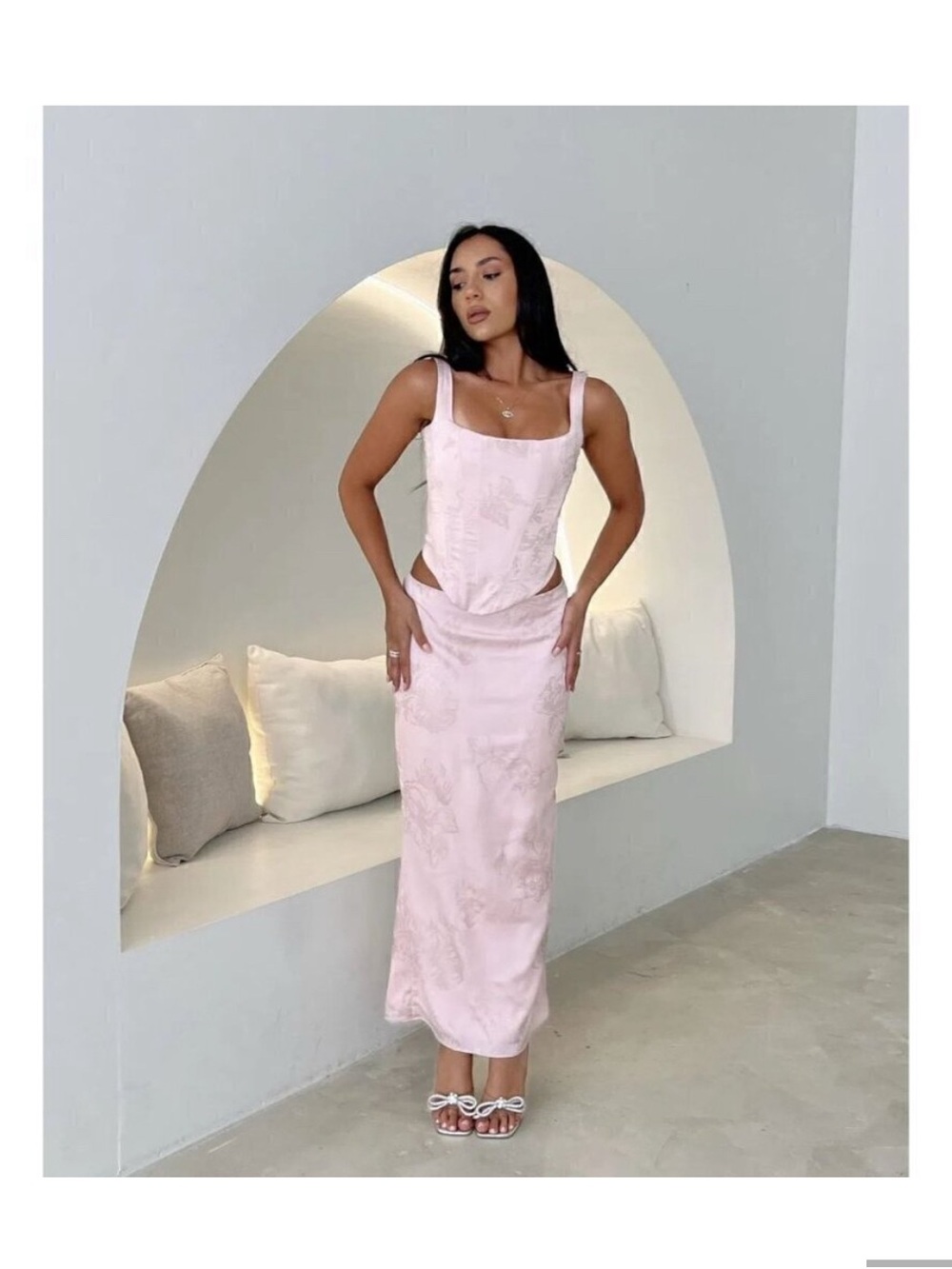 House of CB Pink - Midi Skirt pink floral Luisette
